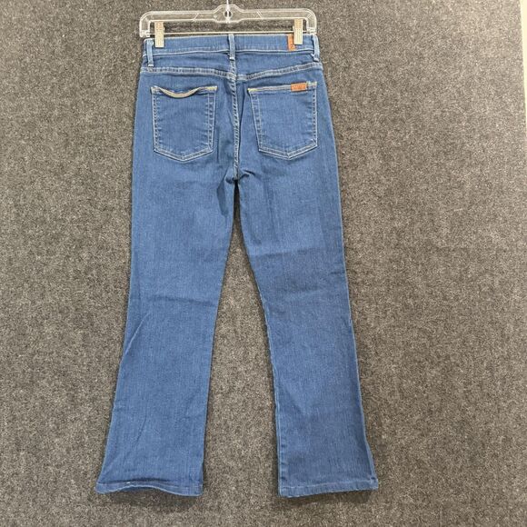 7 For All Mankind Jeans Womens 30 Blue Bootcut Stretch Welt Pockets Made USA - Picture 8 of 10